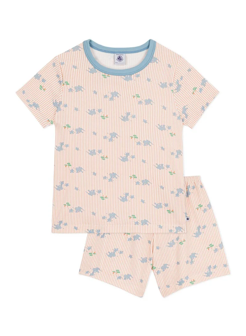 بيتي باتو Children's short elephant print cotton pyjamas